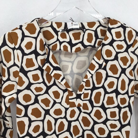 DVF Diane von Furstenberg Reina Stone Leopard camel tunic dress silk tan new 2 - Picture 2 of 5